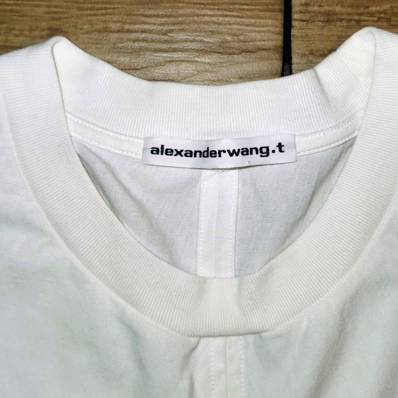 ALEXANDER WANG High Twist Crop Top With Ties In White Size M - Picture 5 of 14
